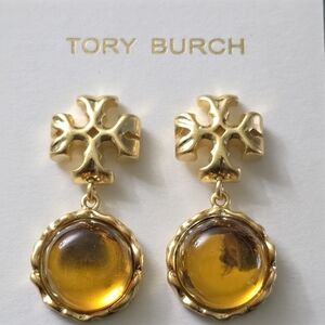Tory Burch Yellow Stone Drop Earrings